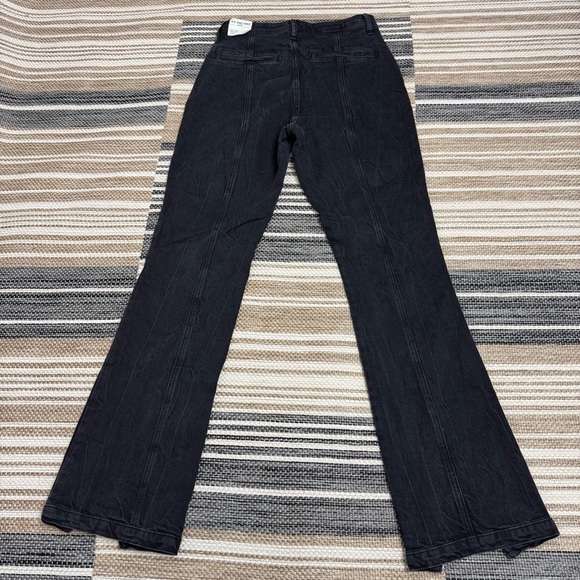 Free People We The Free Crvy Mona High Rise Flare Jeans Zip Fly Black Size 28 - Picture 7 of 14